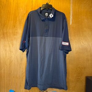 Grey and Dark Blue Titleist FootJoy Golf Shirt Size Large Men’s Pinstripe